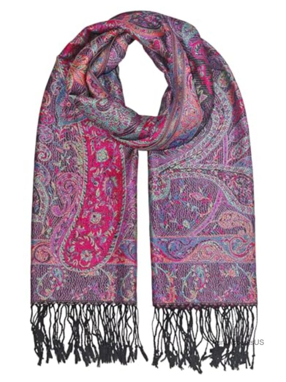 Reversible Paisley Pashmina Scarf Wrap Shawl Lightweight Women's